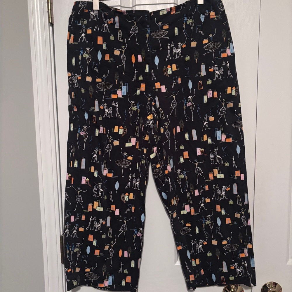 Talbots Black Pants with Multicolor Accents